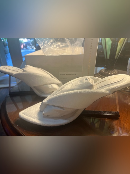 Good American Shoes - Good American clear wedge shoes, women’s size 9
